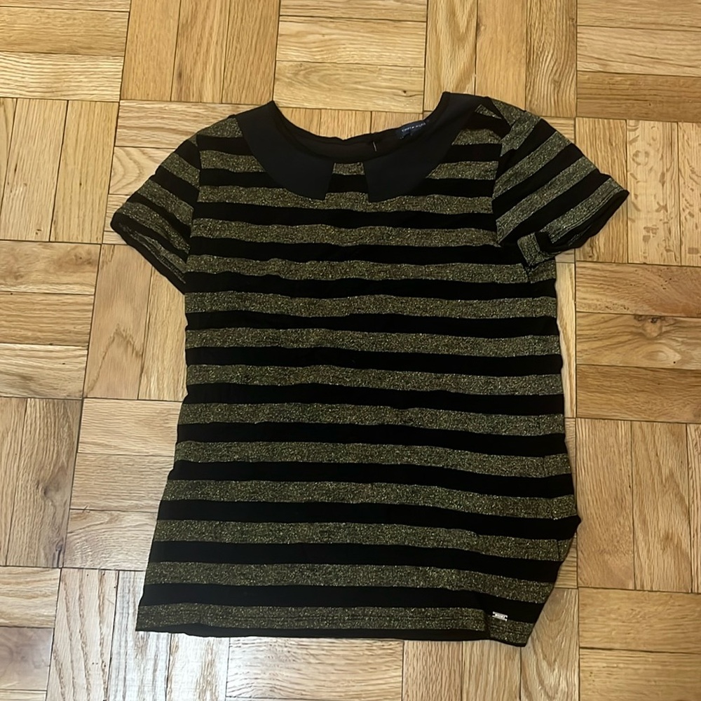 S Tommy Hilfiger Black & Gold Tee